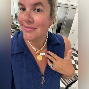 NWT! Susan Shaw Pearl Necklace with QEII Gold Coin